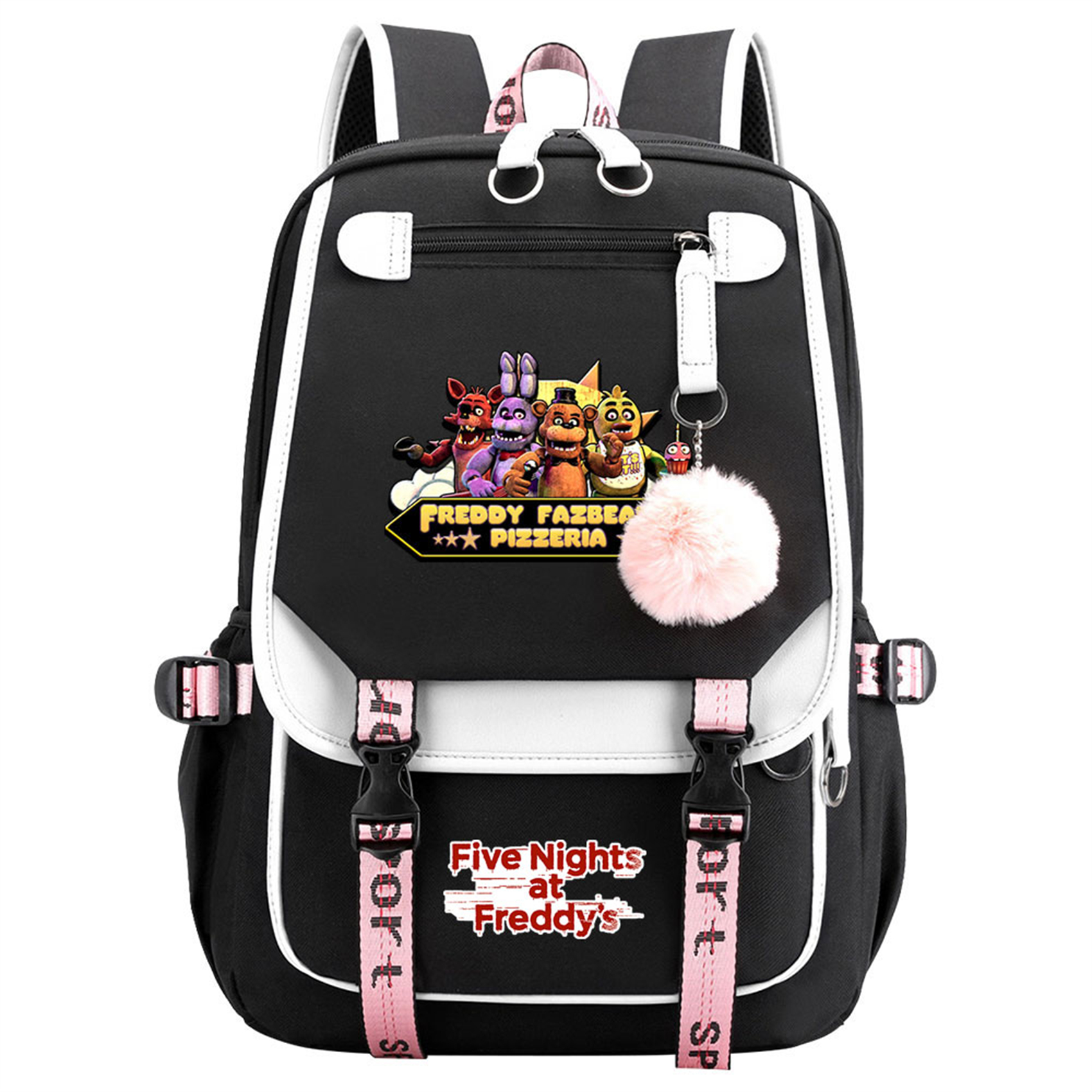 Teen Multifunction Travel Backpack Lightweight Laptop Knapsack,Five Nights at Freddy's School Book Bag for Student